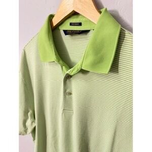 Polo Golf Ralph Lauren Performance Mens L Green Stripe Short Sleeve Polo‎ Shirt